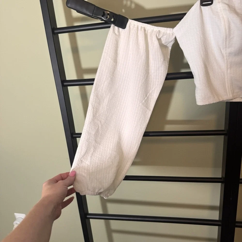 Wild Fable Target Balloon long sleeve‎ off shoulder corset top White Size S NEW! - Picture 5 of 10